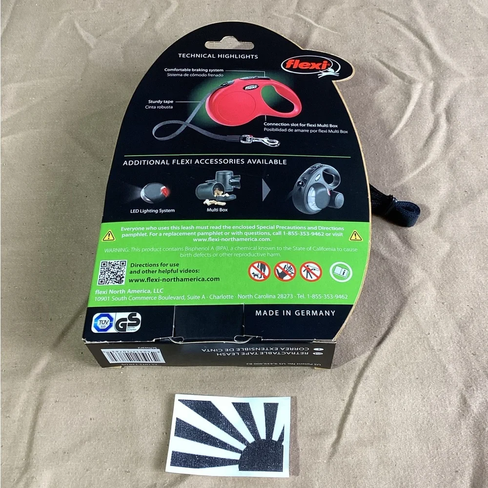 Flexi Original New Classic Tape Retractable Dog Leash Black Small: 16-ft Long